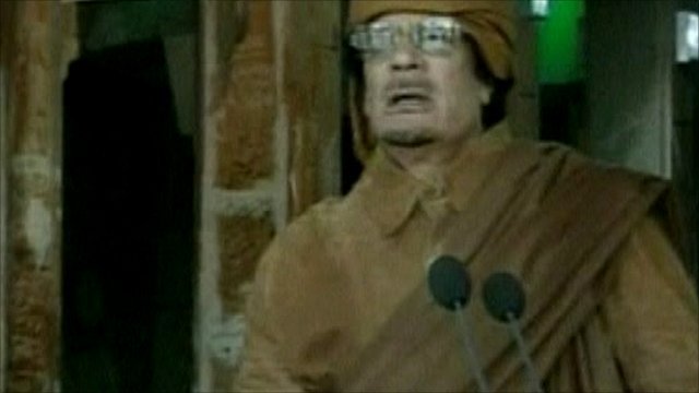 osama bin laden and gaddafi. Gaddafi blames Bin Laden and.